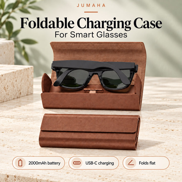 Jumaha Foldable Charging Case — 2000mAh for Smart Glasses